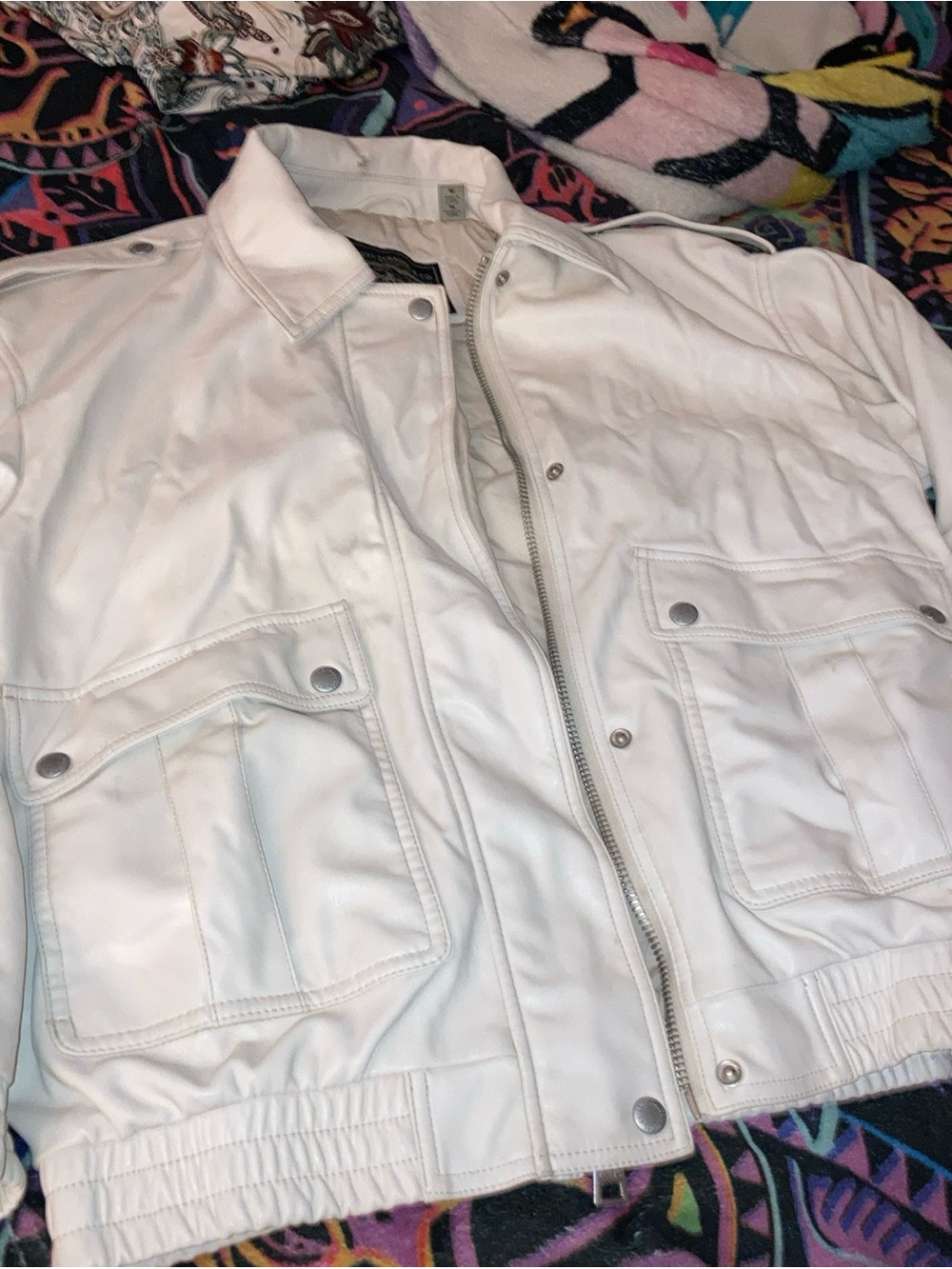 Levi Strauss & Co. Faux Leather Bomber Jacket - White